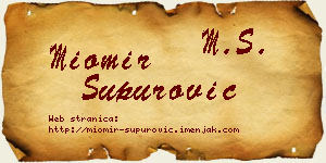 Miomir Supurović vizit kartica
